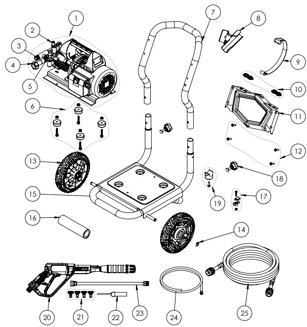 PWE2500 61327 POLARIS pressure washer parts breakdown manual